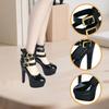 1:6 Heeled Sandals Ankle Strap Pump Doll Shoes Mini Dress for 12inch Action Figure Body