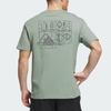 Adidas T Shirts Unisex Dusty Green Crew Neck Moderate Straight Fit IC1947
