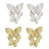 Women's Double Layers Butterfly Long Tassels Rhinestone Hook Linear Earrings