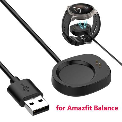 USB Charging Dock for Amazfit Balance A2286 Cable Smart Watch Charger Magnetic USB-A Charge Cord Adapter 3.3ft/100cm Black