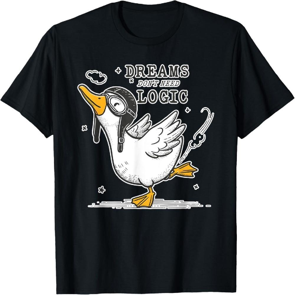 

Flying Goose Dreams Don’t Need Logic Meme Graphic T-Shirt XXXXXL чёрный