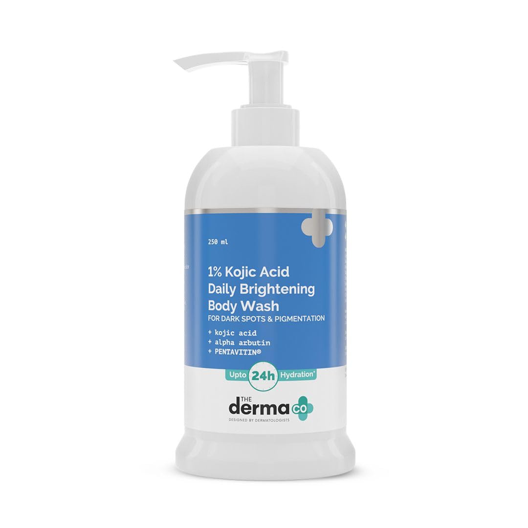 

The Derma Co 1% Kojic Acid Daily Brightening Body Wash|With Alpha Arbutin|Reduces Dark Spots,Pigmentation & Blemishes|Up to 24 Hour Hydration|Cleanses