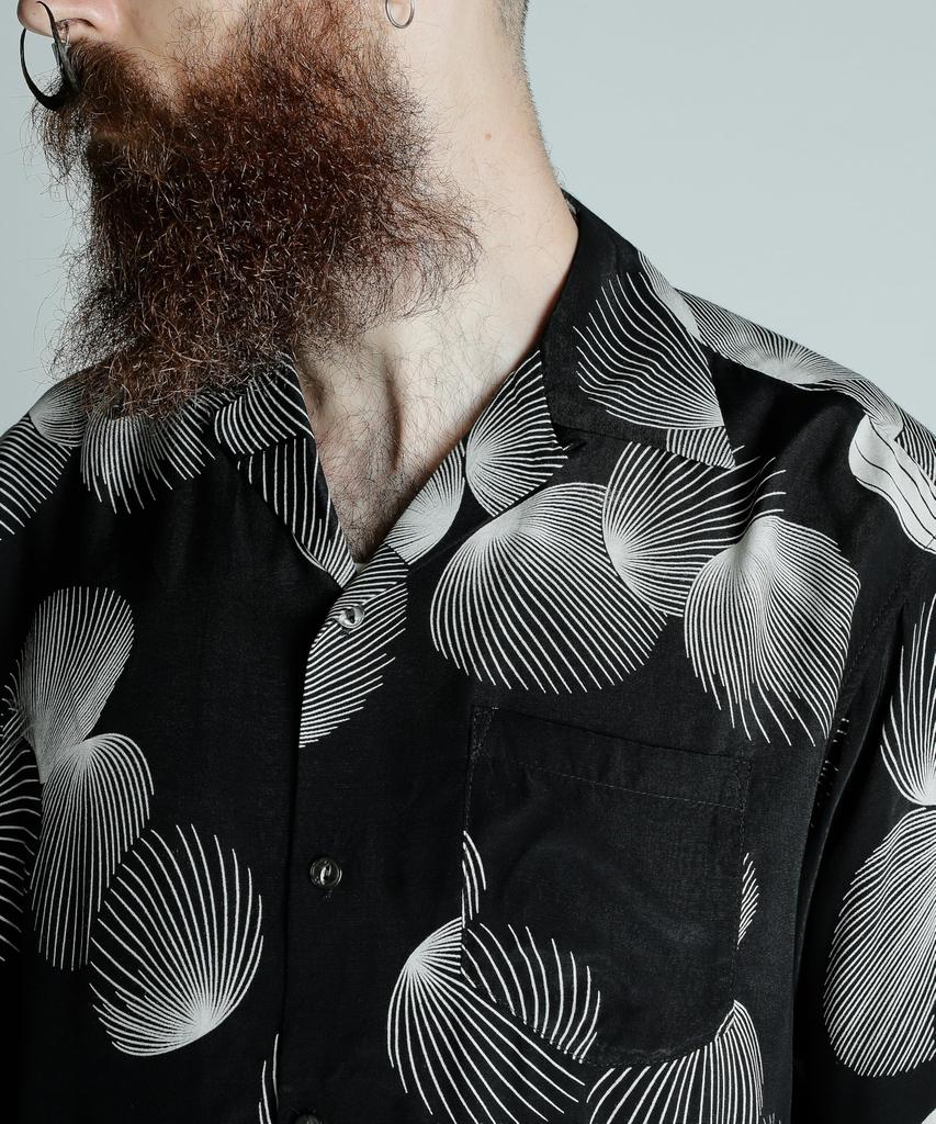 Schott x PJ x Pineapple Juice RAYON SHELL SHIRT, Men's XL, 010, Black, 782-5123015