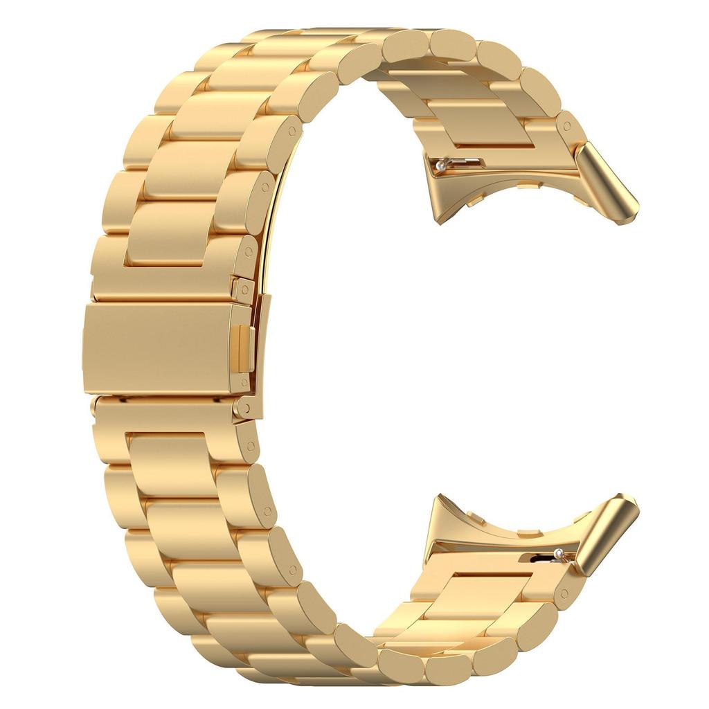 Qingfeng Stainless Steel Watch Band for Google Pixel Watch 1/2/3 - Three-Bead Design, 41/45mm