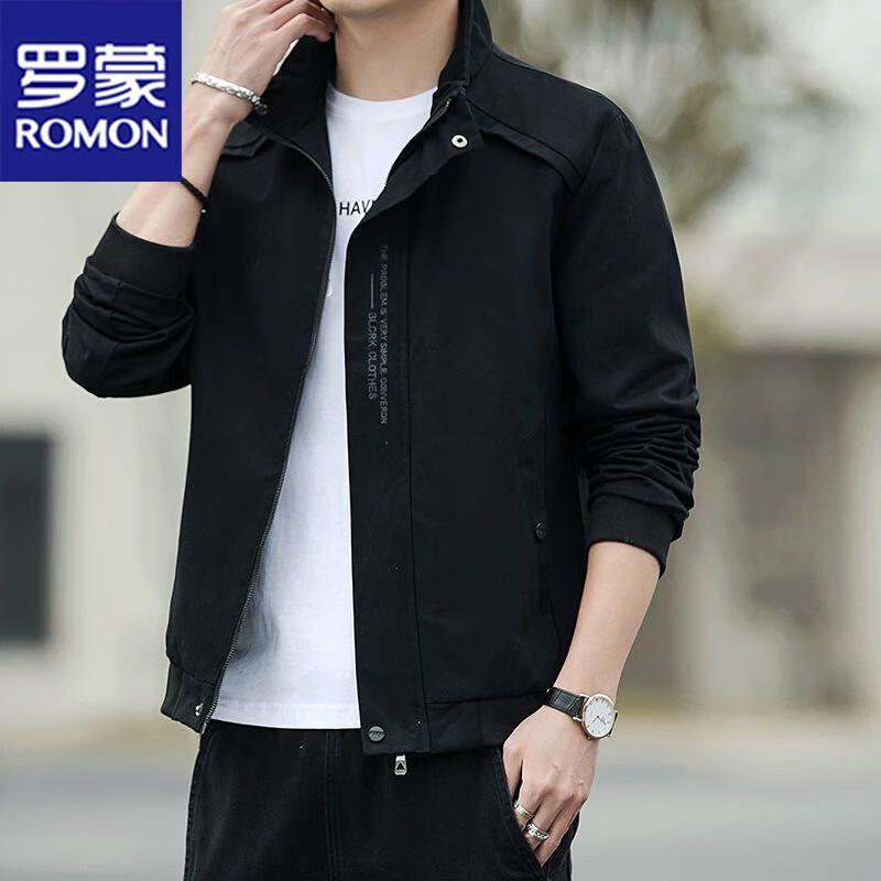 ROMON Men's Stand Collar Business Casual Jacket