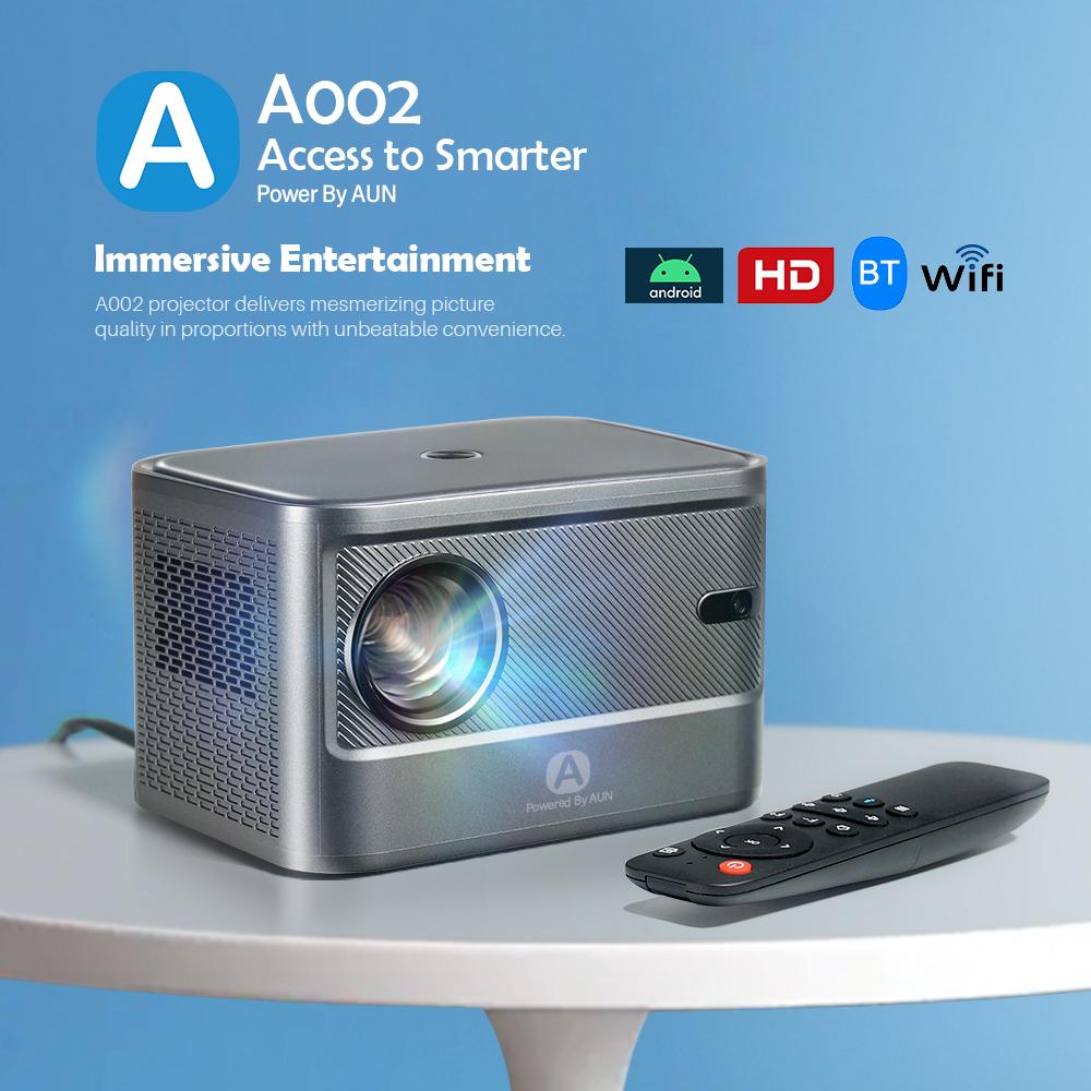 

AUN A002 Portable Home Theater Projector Android 9.0 HD Video Screen Mirroring WiFi Bluetooth-compatible LED Projector EU Plug
