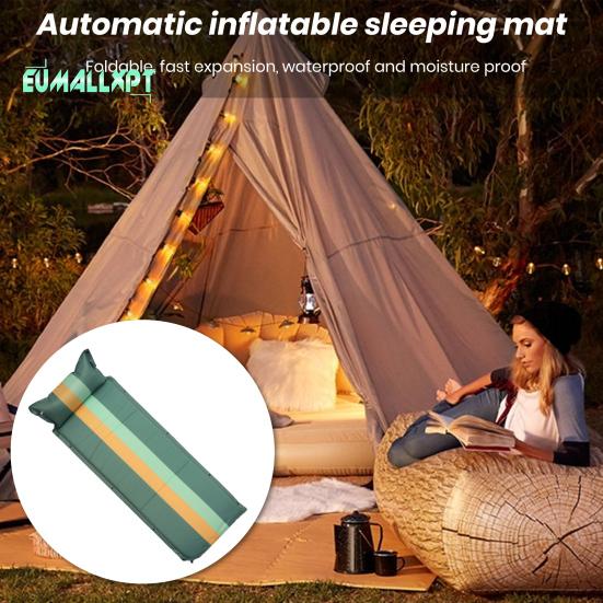 Automatic Inflatable Sleeping Mat Thick Fast Inflated Waterproof Moistureproof Hiking Soft Outdoor Tent Sleeping Mat with Pillow Camping Stuff