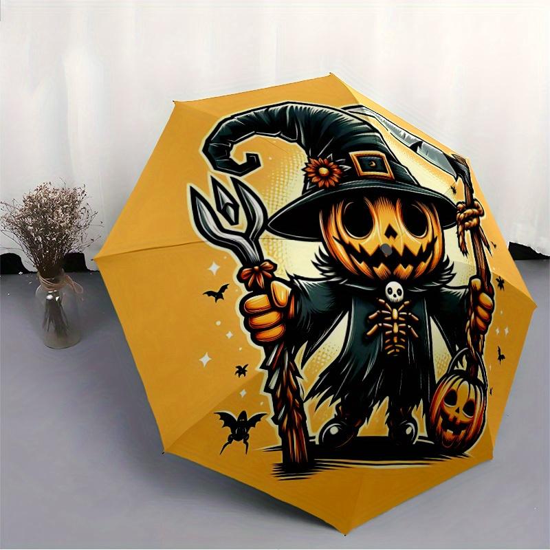 1pc Pumpkin Reaper Automatic Umbrella High Quality Canopy, Portable Folding Umbrella with, Ideal Gift for - Travel, Everyday, Formal Events, Stylish A