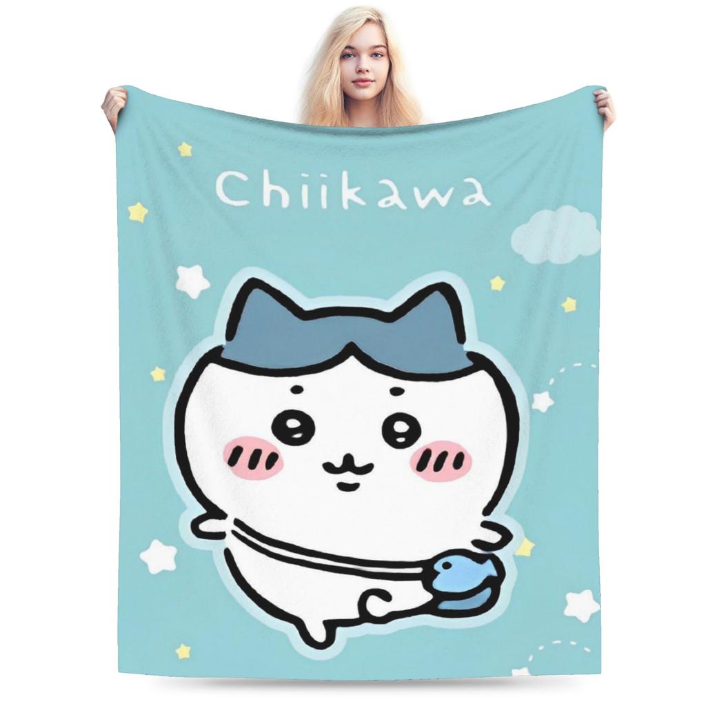 New Rakko Chiikawas cartoon Blankets Lightweight Thin Flannel Relax Throw Blanket Machine Washable
