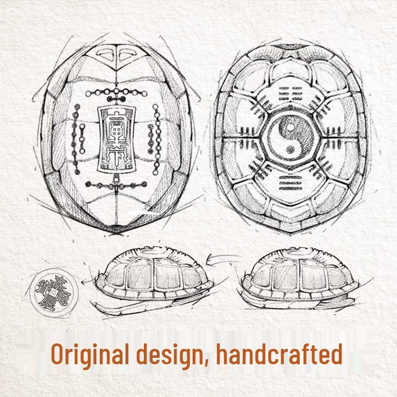 Brass Retro Distressed Tortoiseshell Sancai Handheld Zhouyi Bagua Stress Relief Play Piece