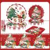 Christmas Tablecloth Paper Dinner Dessert Plates  Holiday Party Supplies