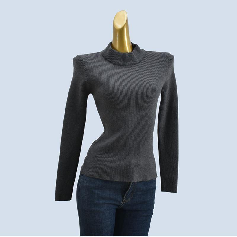 Soft Glutinous Knitted Half-high Collar Bottoming Shirt Sweater Women Autumn and Winter Simple Temperament Inner Wear Slim Fit Warm Long Sleeve Top