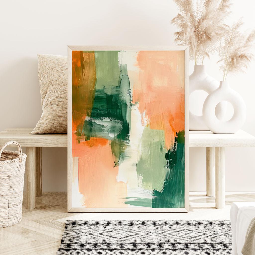 Abstract Poster Orange Green