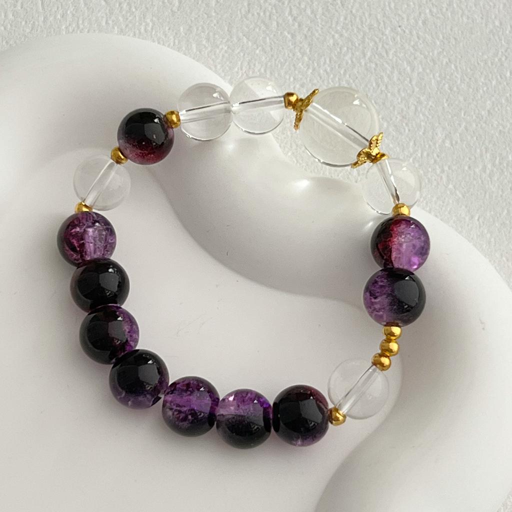 Glass Stone Bracelet For Women 10mm Beaded Stretch Bracelets DIY Beading Charms Handmade Bangles Jewelry Gifts