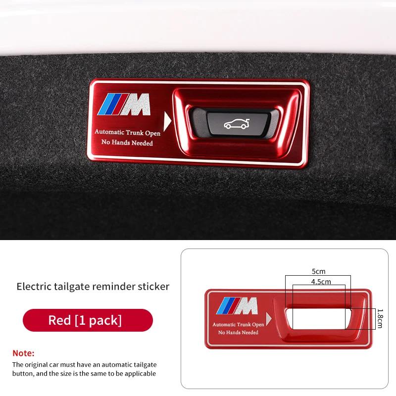 BAGI7 2026 Car Sticker Car Electric Tailgate Reminder Sticker Carbon Trunk Switch Cover For BMW X1 X2 X3 X4 X5 X6 X7 G05 G20 G30 6GT E