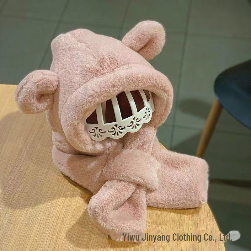 Super Cute All-in-One Baby Hat & Scarf with Windproof Ear Protection for Boys and Girls