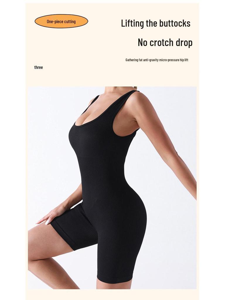 Seamless Ribbed Bodysuit: Sexy, Elastic, Sportswear for Yoga & Fitness