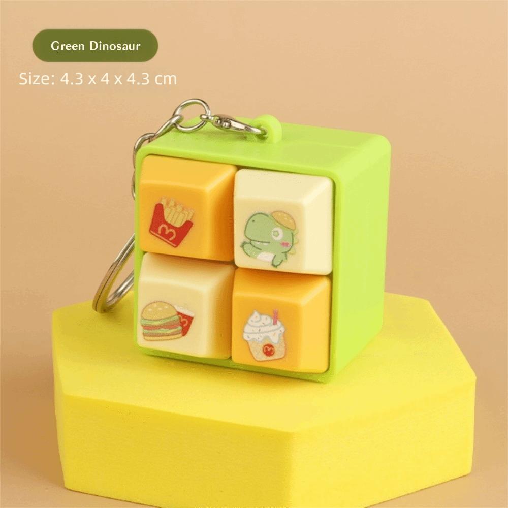 Fun Cartoon Squeeze Music New Unique Four-square Merit Key Button Keychain Couple Car Bag Key Chain & Pendant