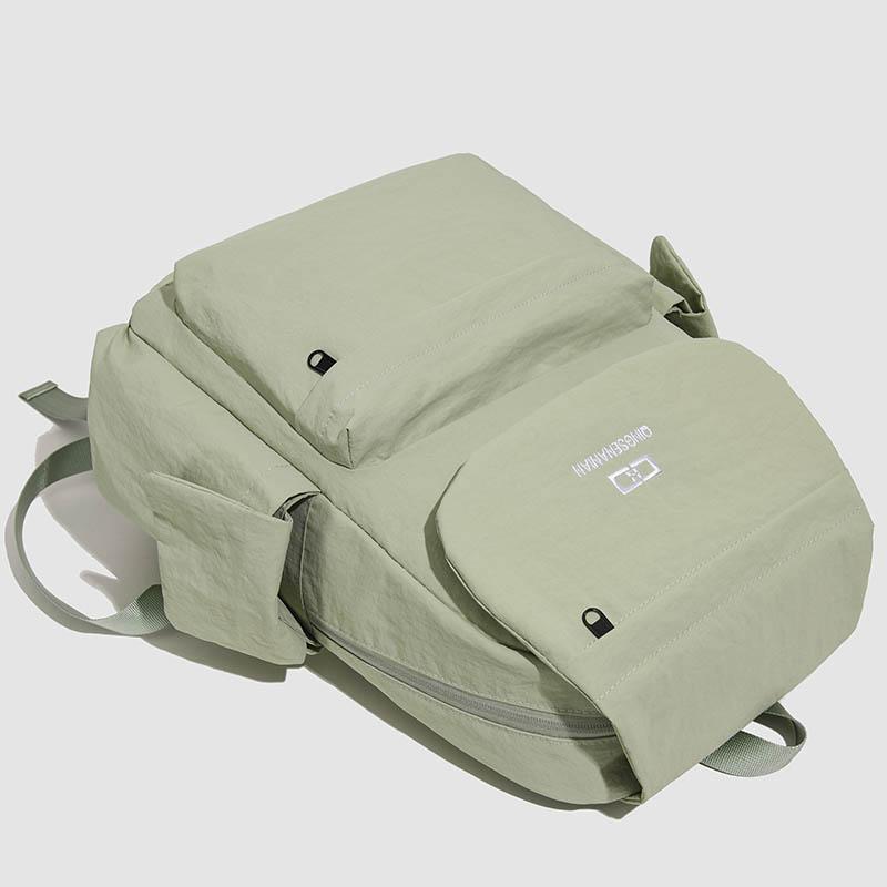 Solid Color Backpack Travel Outdoor Backpack Sports Student Schoolbag