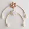 Elegant Adjustable Curtain Ties with Charming Floral Embellishments and White Faux Pearls - Easy No Drill Installation, Perfect for Bedroom