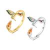 2026 Adjustable Hummingbird Ring Women's Fashion Simple Inlaid Color Zircon Animal Ring