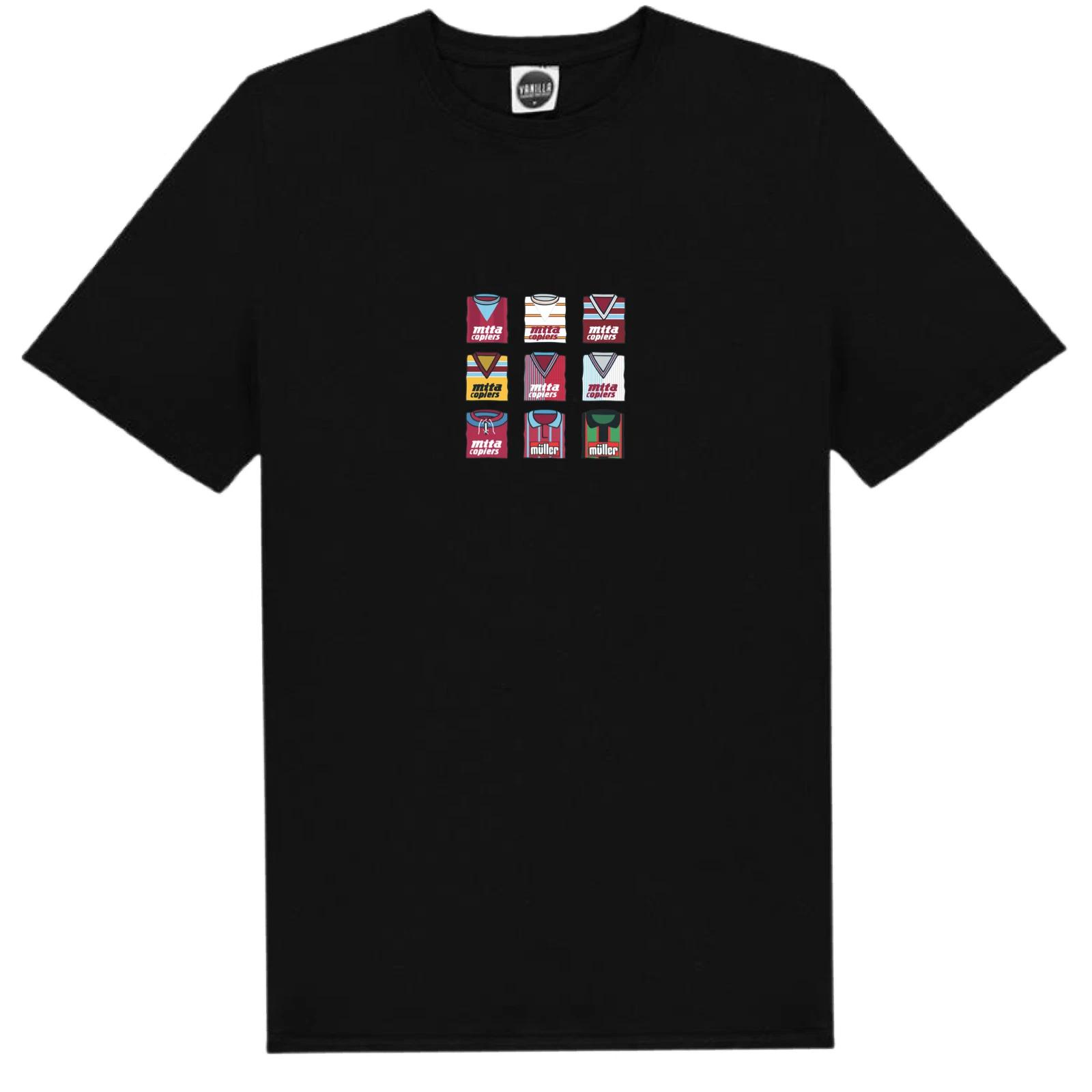 Aston Villa FC T-Shirt Old Shirts Of The Past Style Shirt Fan Art S