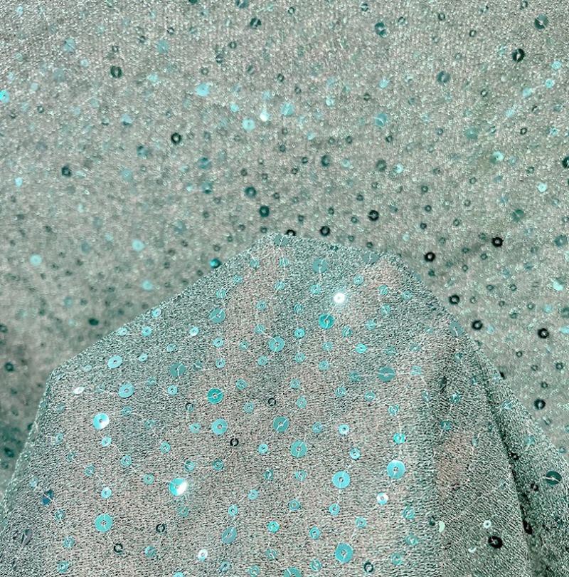 1/3/5Yard Fashion Colorful Embroidered Fabric for DIY Sewing Wedding Dress Skirt Mesh Material Shiny Sequin Embroidery