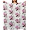 Modische Accessoires Girly Illustration in Rosa- und Weißtönen Kuscheldecke Riesige Sofadecke Weiche Große Decken für Sofas Bettdecken