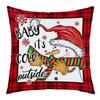 New Christmas Short Plush Pillow Cover Peach Skin Digital Printing Cushion Cover Christmas Snowman Pattern