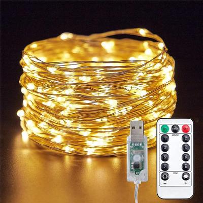 Led String Light Outdoor 10m 20m Remote Control Timing Battery USB Garden Fairy Light For Home Party Christmas Decoration
