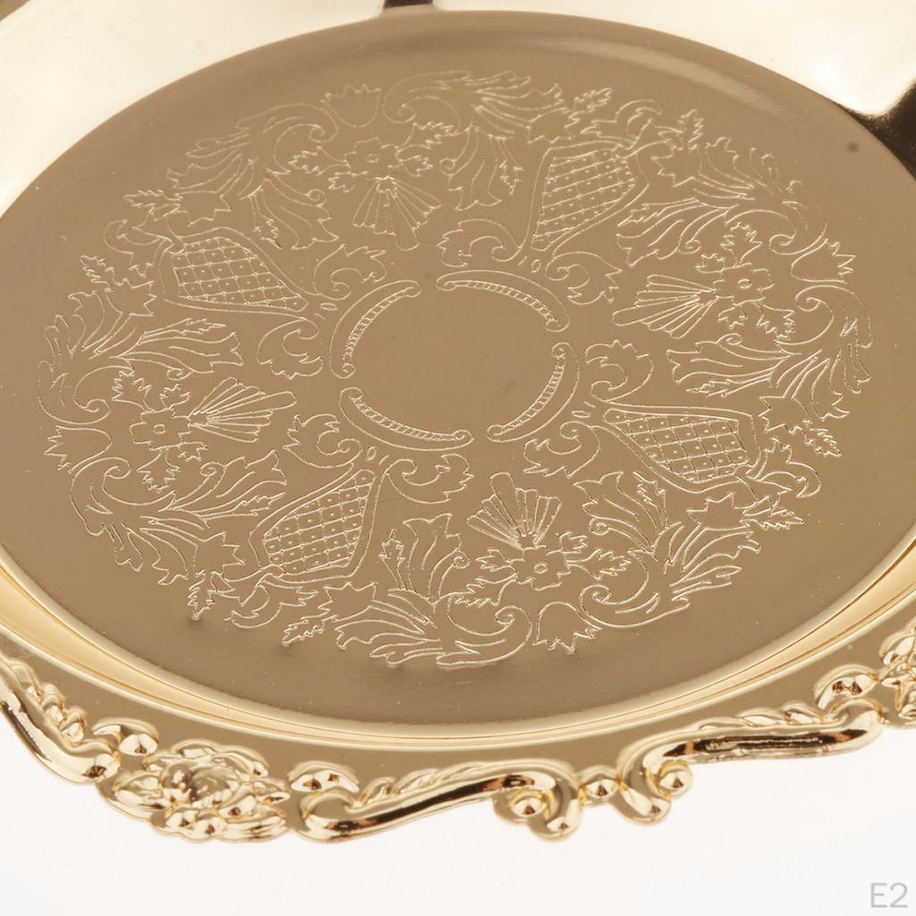 " 6" Gold Round - Washable and Reusable for Wedding Birthday Party Dessert Cake Plate