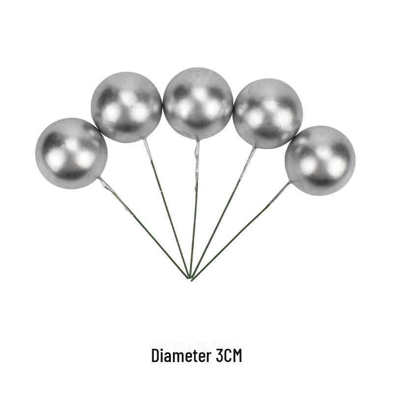 Mattgoldene und silberne Wunschkugel-Kuchenornamente - 5er-Set