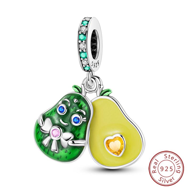 Copper Tree Of Life Four-Leaf Clover Green Series Charms Beads Fit Qikaola Original Bracelet Diy Jewelry Making