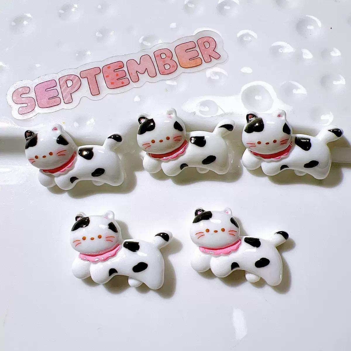 

10Pcs Simulation Cartoon Animal Puppy, Cat Flat Back Resin Cabochons Scrapbooking DIY Jewelry Craft Decoration Accessorie