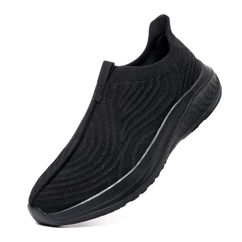 Couple Shoes Black Lightweight Shock-absorbing Running Sneakers New Trendy Shoes Lazy Foot Socks Mesh Shoes Men