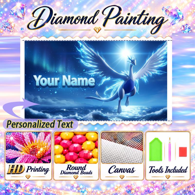 Personalized Lugia Diamond Art Custom Name 5D Diamond Painting Full Drill DIY Craft