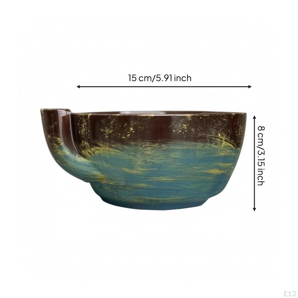 Drain Bowl Slotted Spout Layered Texture Dark Green