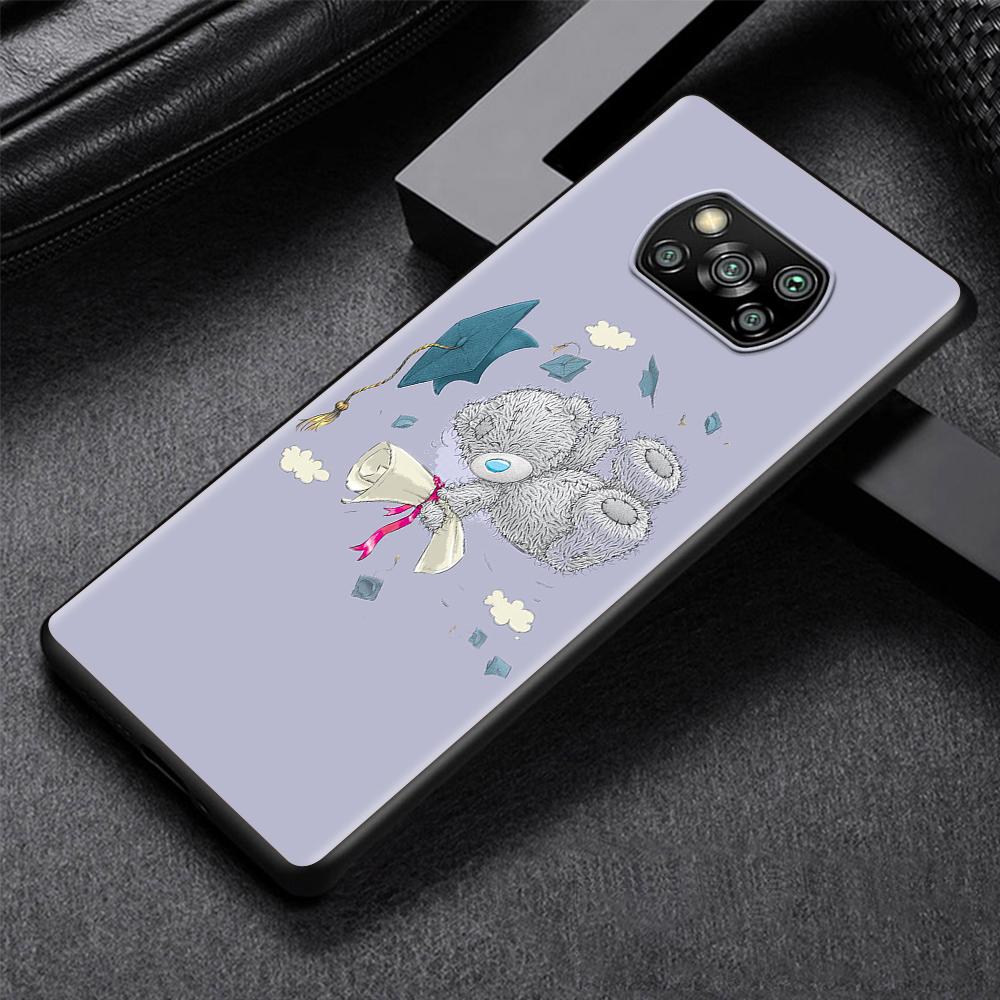 

Милый чехол Teddy Bear для Xiaomi Poco X3 NFC M3 M4 Pocophone F1 F3 Funda Redmi Note 9s 9 8 10 Pro черный мягкий чехол для телефона Coque Xiaomi Mi 11 Lite