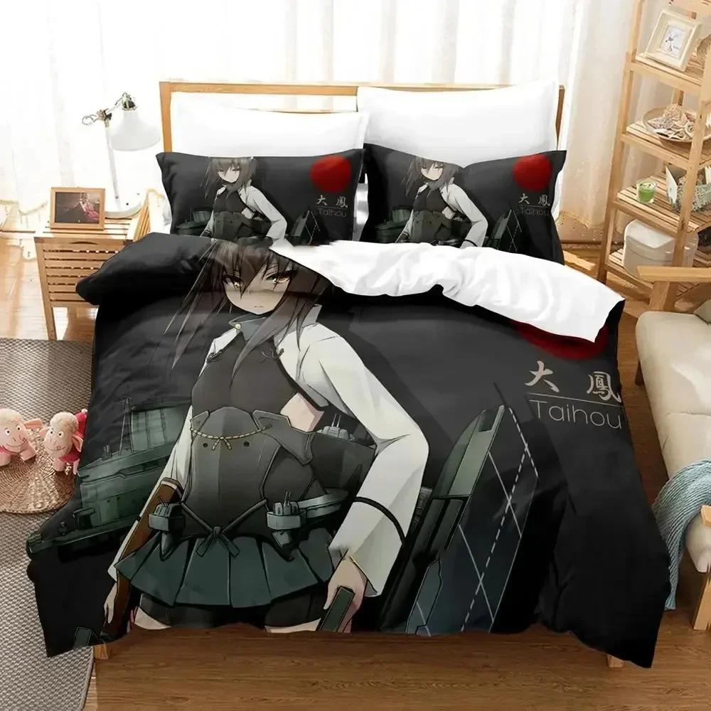 Anime Kantai Collection Bettwäscheset Jungen Mädchen Einzel- Queen-Größen Bettbezug Kissenbezug Bett Kinder Erwachsene Mode Heimtextilien