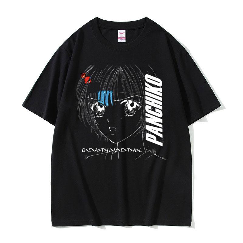 2026 Summer Cotton Tee Anime Sketch Graphic Unisex WOMEN Plus Size Loose Casual Hip Hop Streetwear Breathable Top