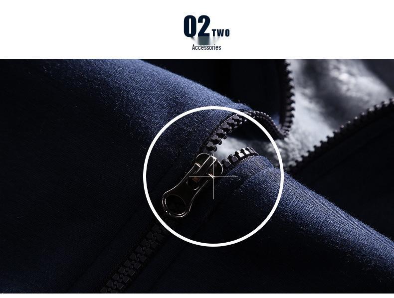 Men's Korean Style Winter Fleece-Lined Casual Sports Suit - Hooded, Long-Sleeved Two-Piece Set