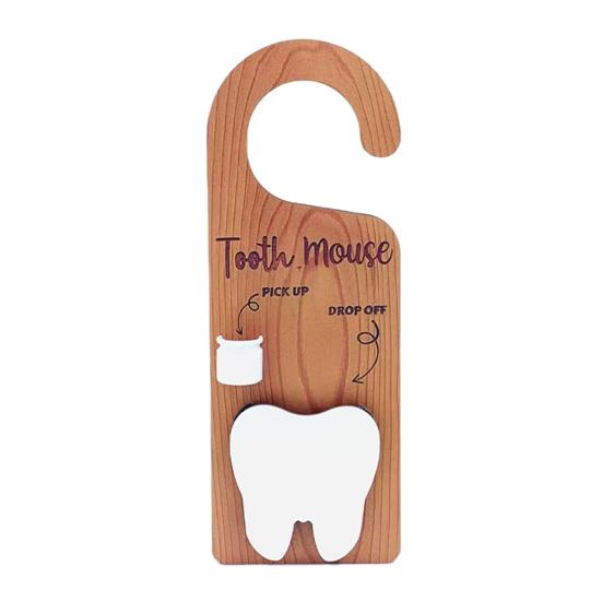Wooden Tooth Holder Door Hanger Lost Teeth Pick-up Drop-Off Door