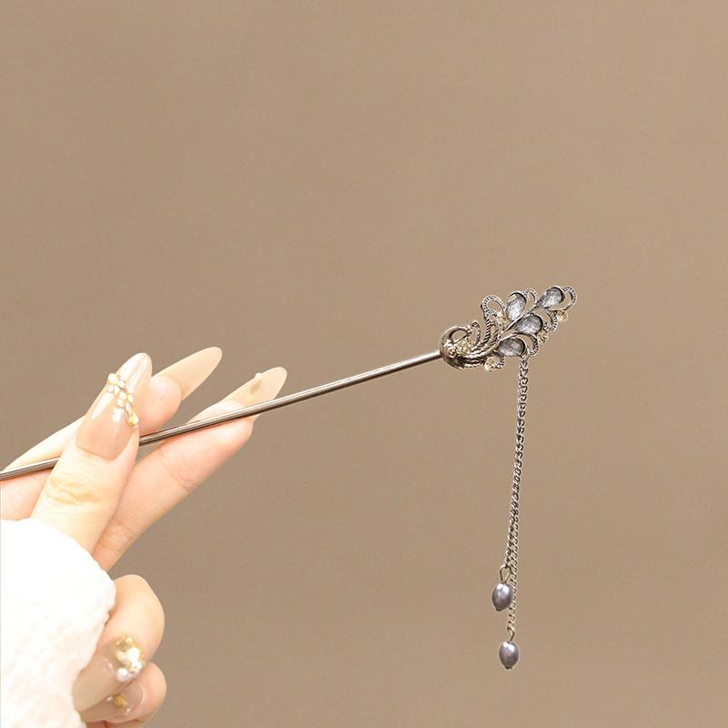 Neo Chinese Style Hairpin For Women Elegant Exquisite Butterfly Flower Tassel Hair Stick Girls Fashion Jewelry Hair Accessories
