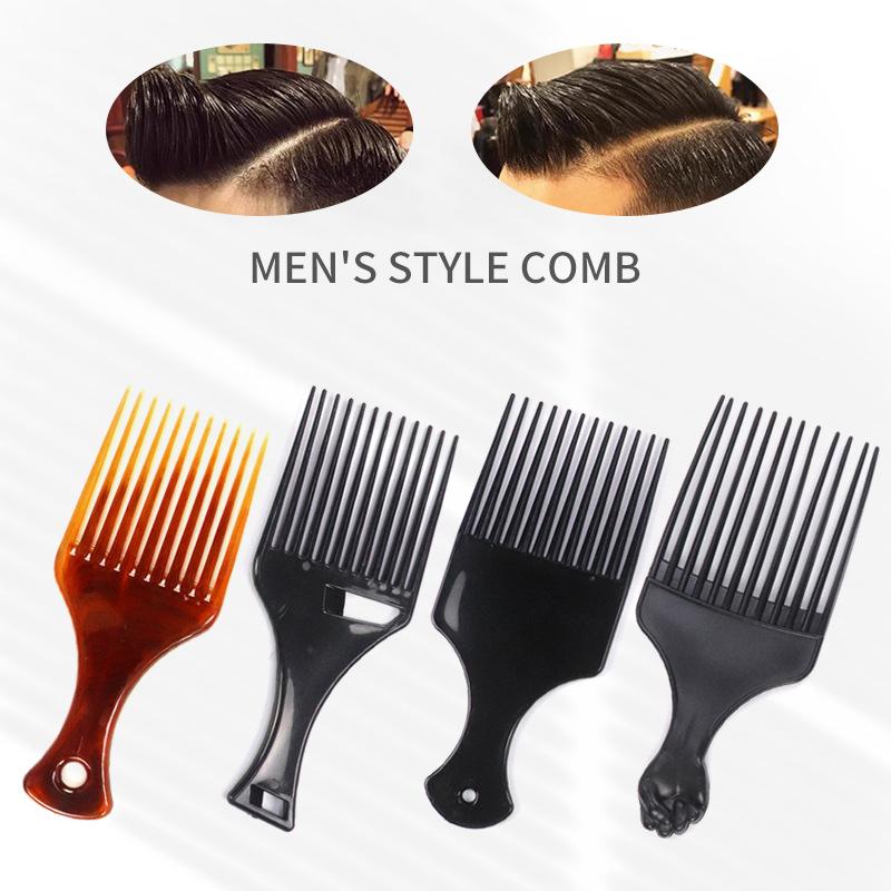 Wide Teeth Brush Pick Comb Fork Hairbrush Insert Hair Pick Comb Plastic Combs For Curly Afro Hair Styling Tools For Women Men