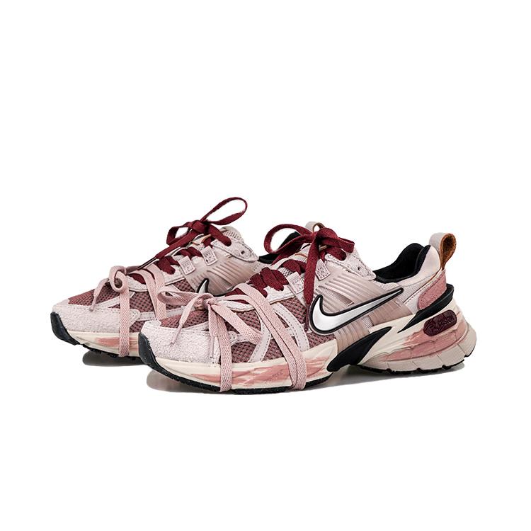 Nike V2K Run Odporne na ścieranie, Oddychające, Lekkie Niskie Buty do biegania Damskie Różowo-Srebrne FN6703-001(Zespół27-)