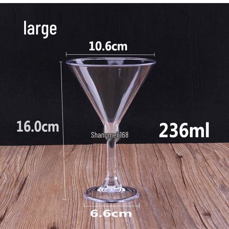 Transparente Acryl-Cocktailgläser - Martini, Margarita, Dreieckig, Hoher Stiel, Bar- & KTV-Stile