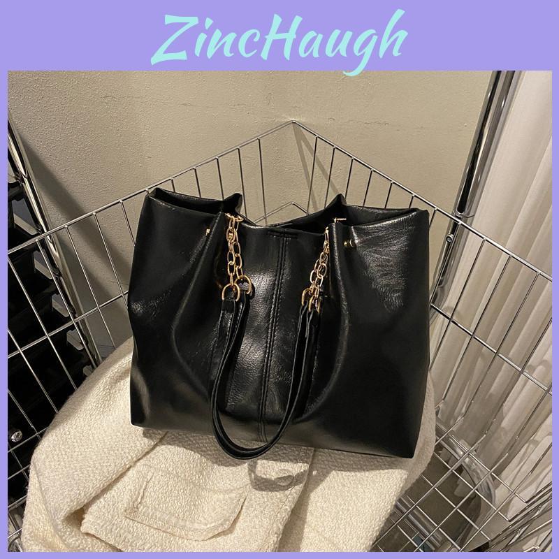 Womens Oversized Tote Bag Pu Material With Chain Detail For Casual Outings