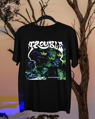 Trouble Band Live In Stockholm T-shirt Noir Coton Lourd S-5XL SE809 T-shirt Unisexe