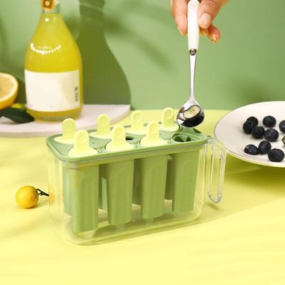 Ice Cream Mold 8 Cavities Food Grade Easy Release DIY Summer Freezer Ice Lolly Mold Ice Stick Container Kitchen Supplies