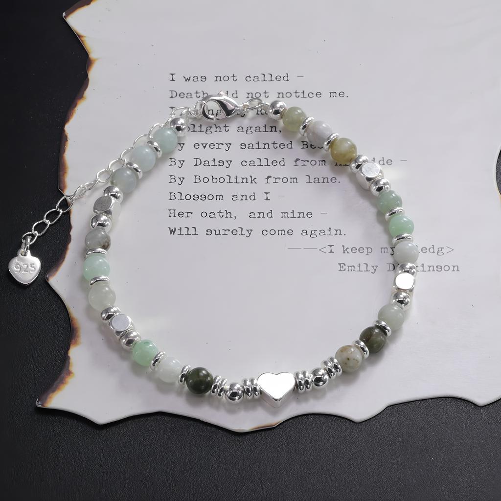 Love-themed Polyhedral Bead Bracelet Handmade Original Design Mood-enhancing Daily Wear & Self-gift Hand Jewelry